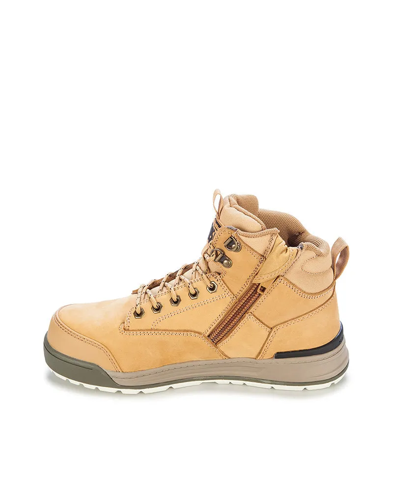 3056 Lace Zip Safety Boot - Wheat