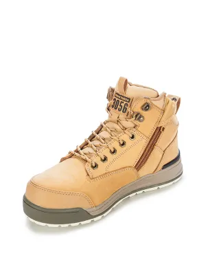 3056 Lace Zip Safety Boot - Wheat