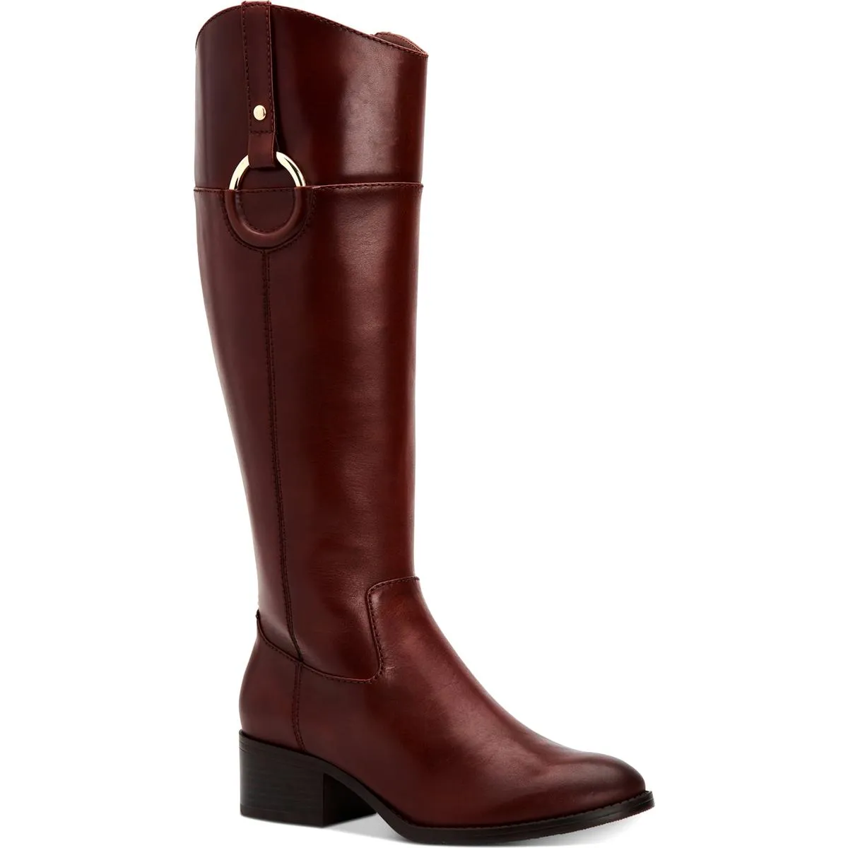 Alfani Womens Bexleyy Leather Wide Calf Riding Boots