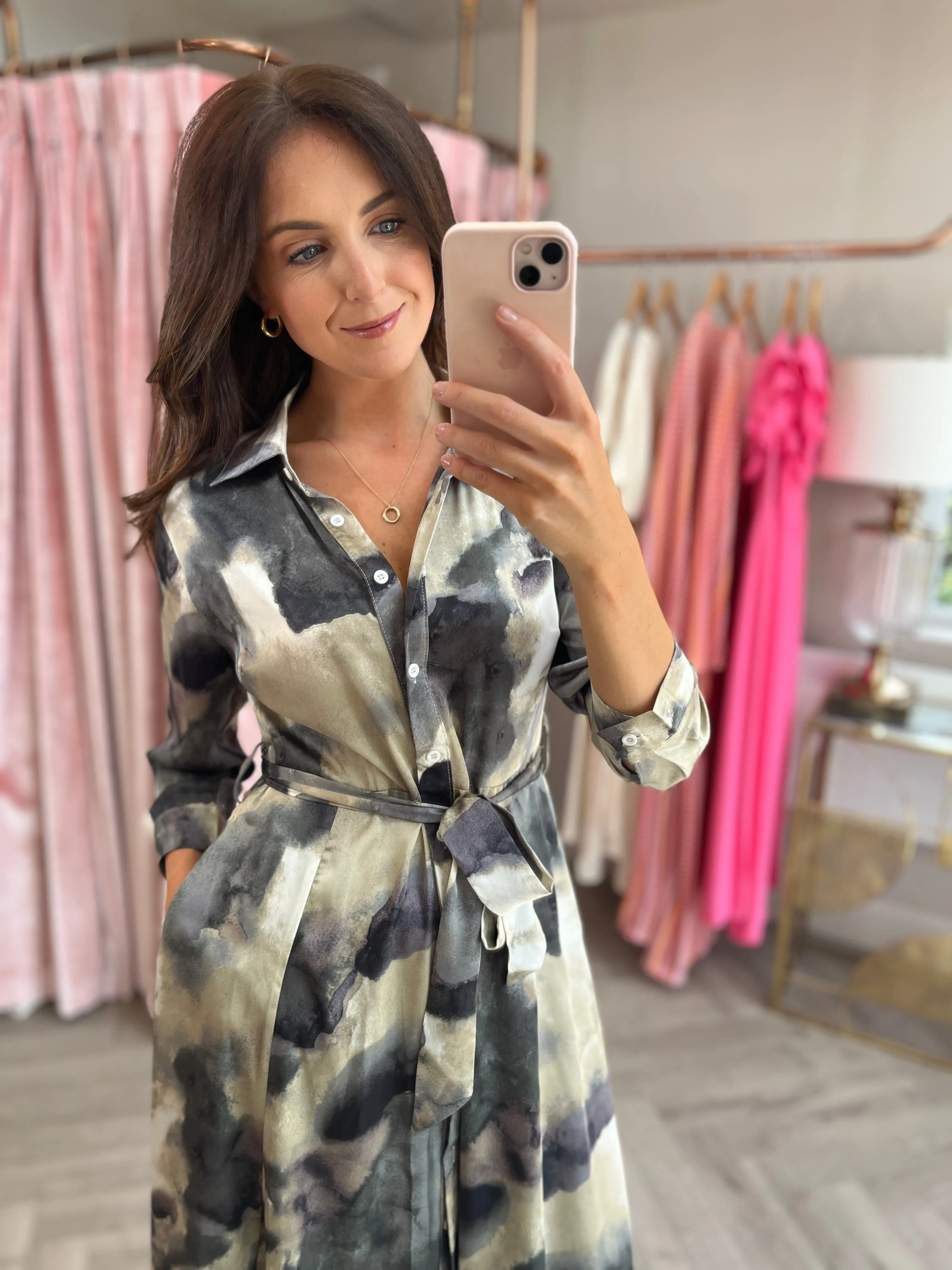 Angela Shirt Dress Grey