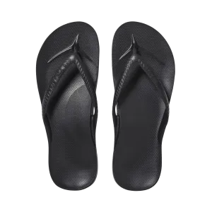 Archies Arch Support Flip Flops - Black