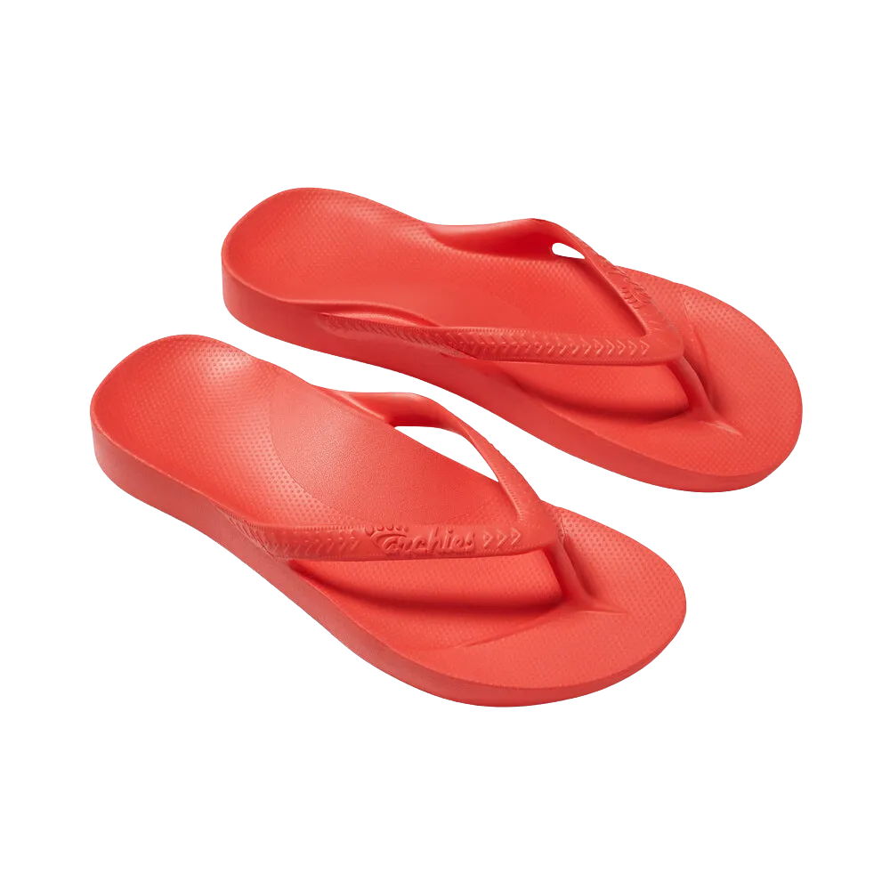 Archies Arch Support Flip Flops - Coral