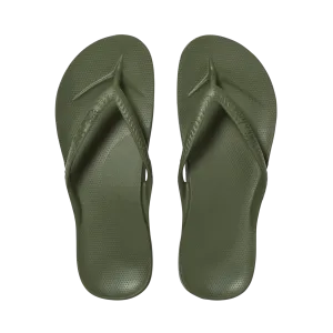 Archies Arch Support Flip Flops - Khaki