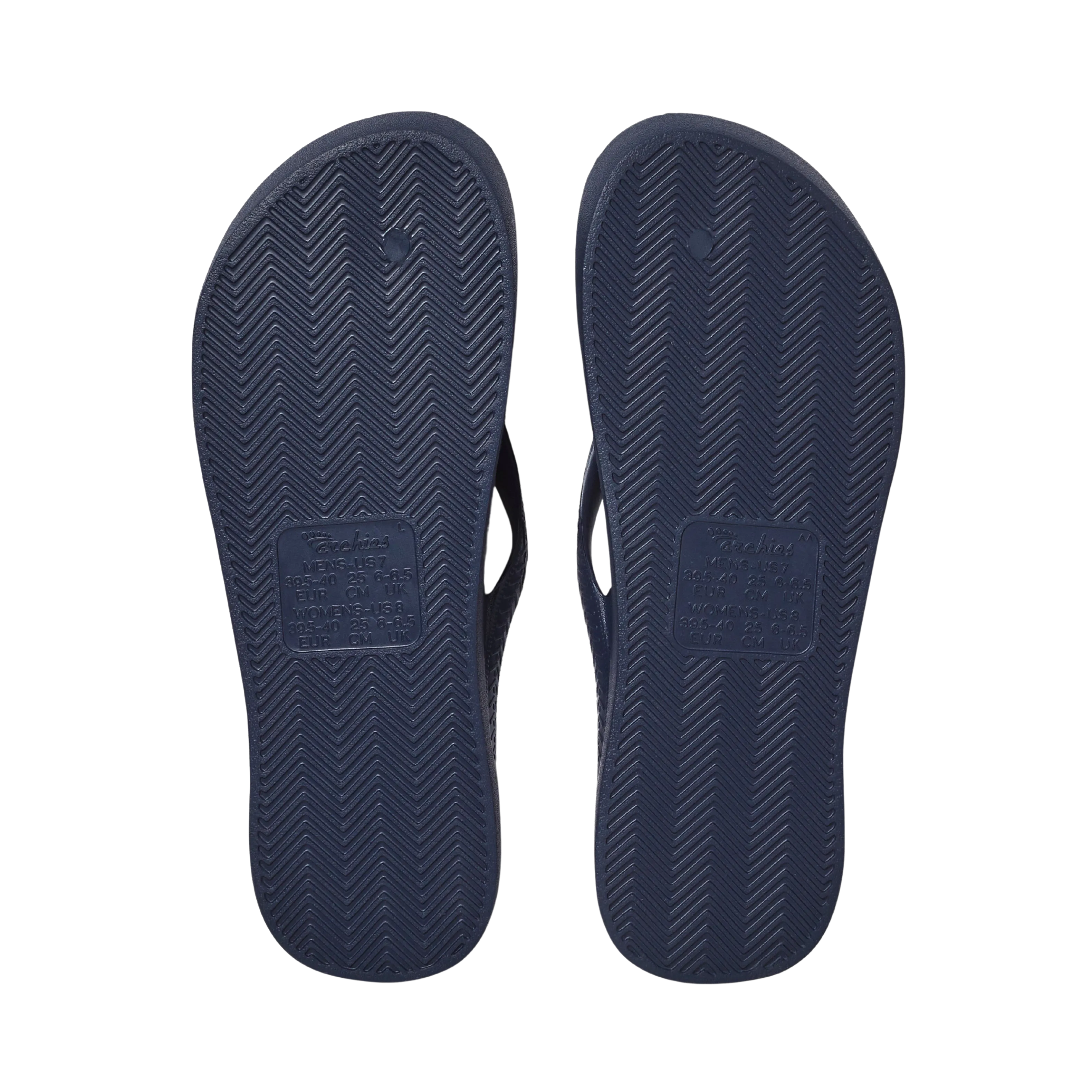 Archies Arch Support Flip Flops - Navy