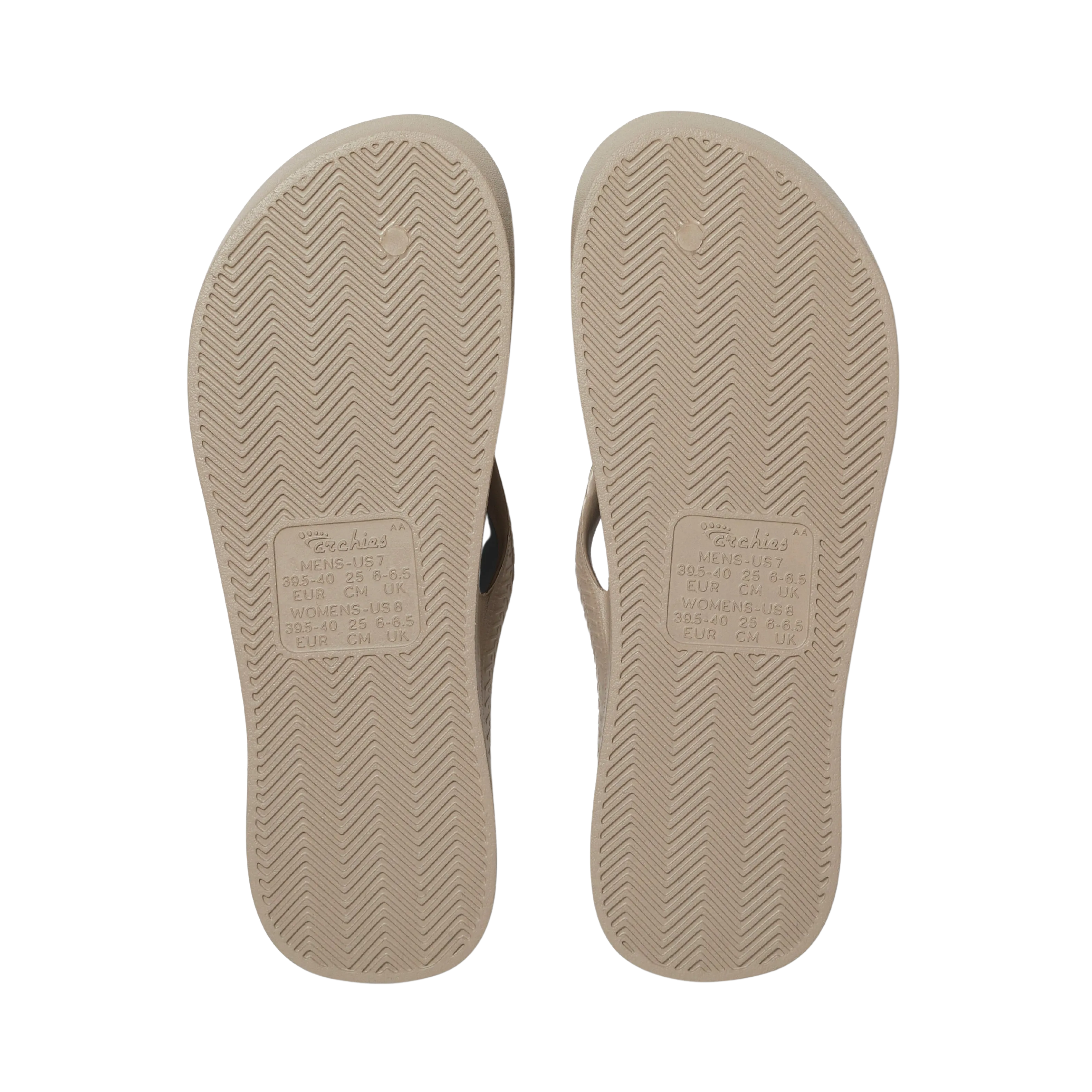 Archies Arch Support Flip Flops - Taupe