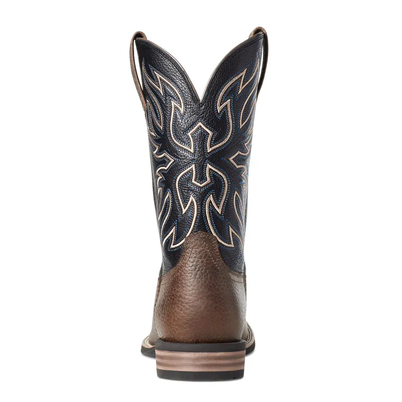 'Ariat' Men's 11" Everlite Vapor Western Square Toe - Ranch Brown / Black Deertan