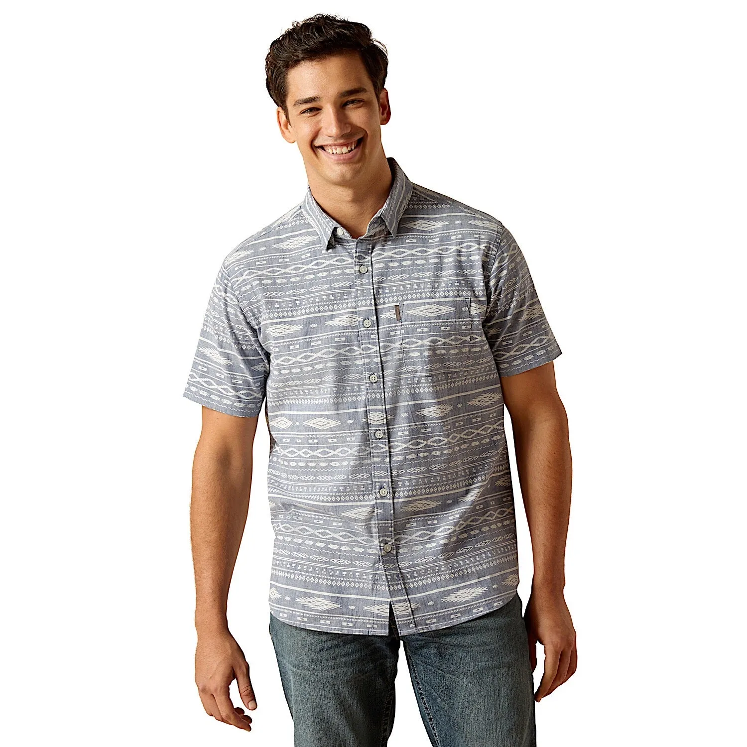 Ariat Men's Mack Modern Fit Shirt - Chambray Blue