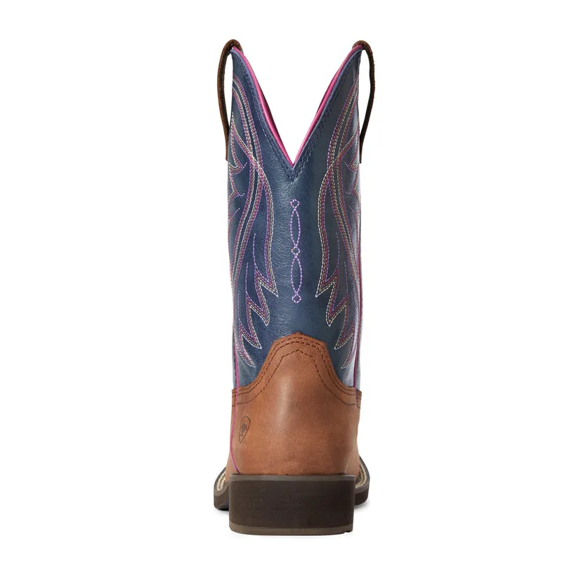 'Ariat' Women's 10" Azalea Western Square Toe - Blue / Brown