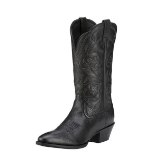 Ariat Women's Heritage R Toe Western Black Cowboy Boot