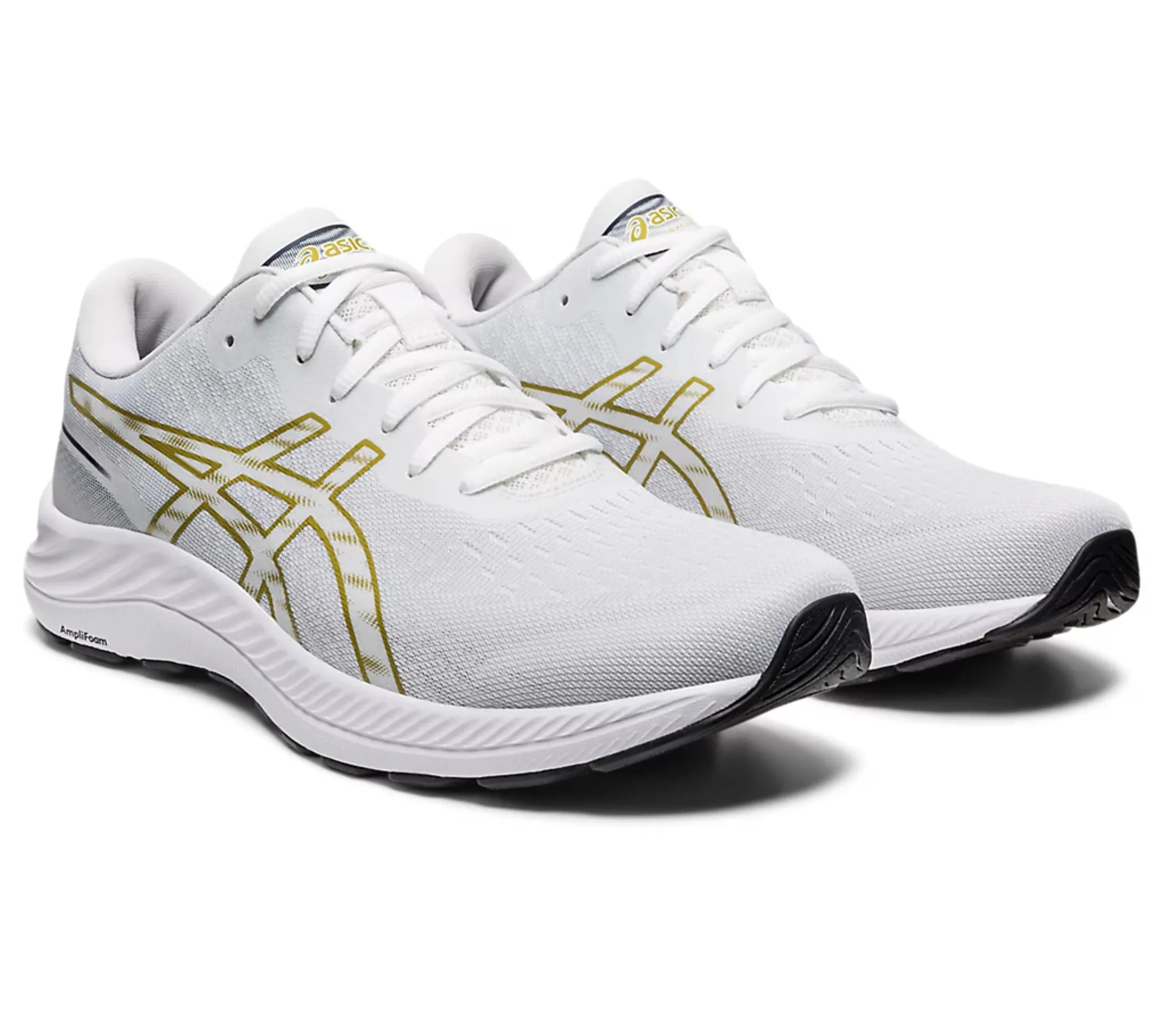 Asics GEL-EXCITE 9 Sports Running Shoes White/Olive Oil - 1011B338