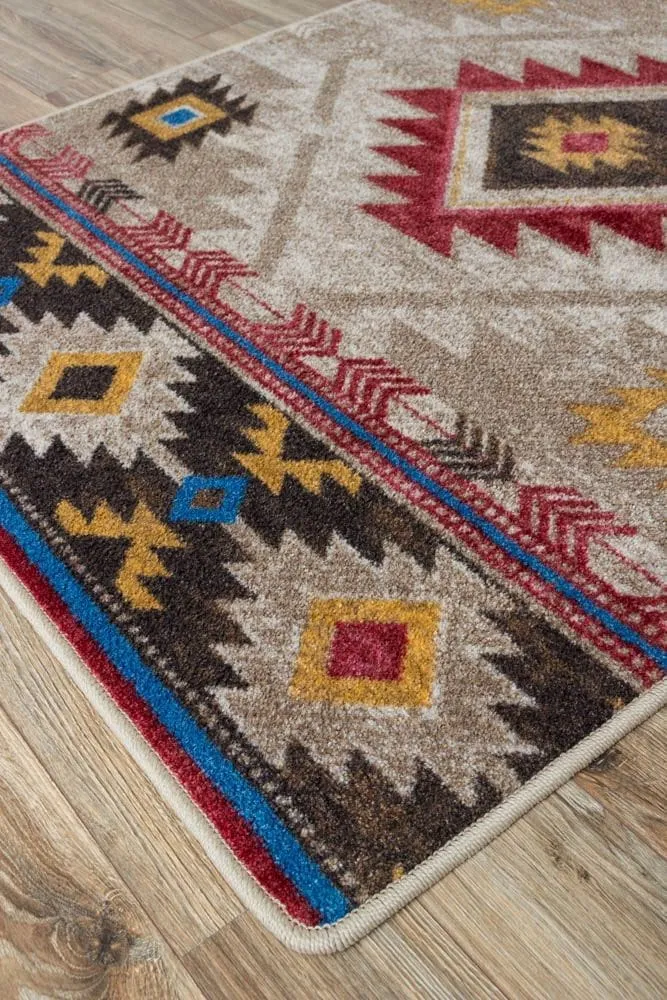 Aztec Whiskey River Rug in Beige XL