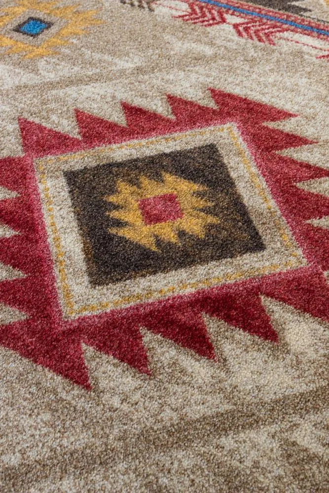 Aztec Whiskey River Rug in Beige