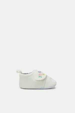 Baby White Bunny Pram Shoes