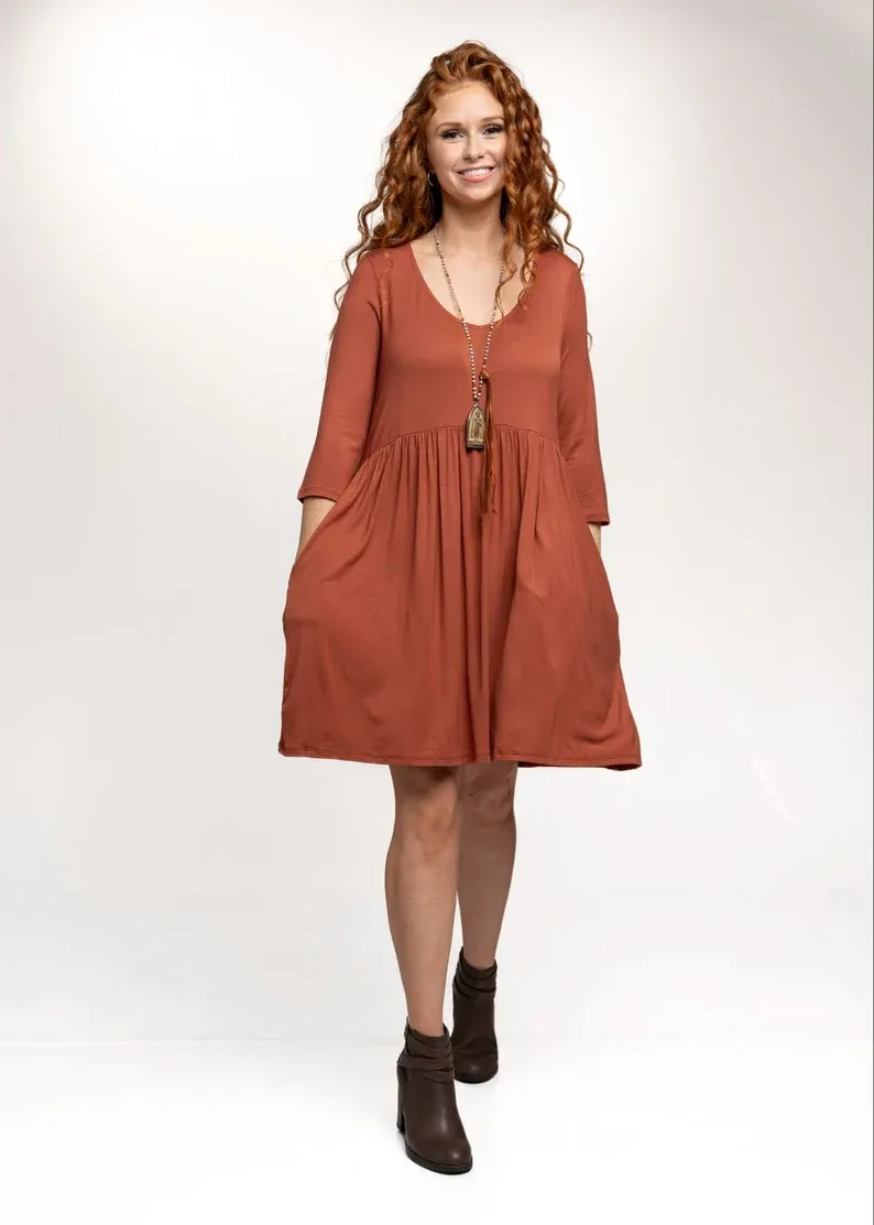 Beautifully Crafted Bamboo Dress With Pockets