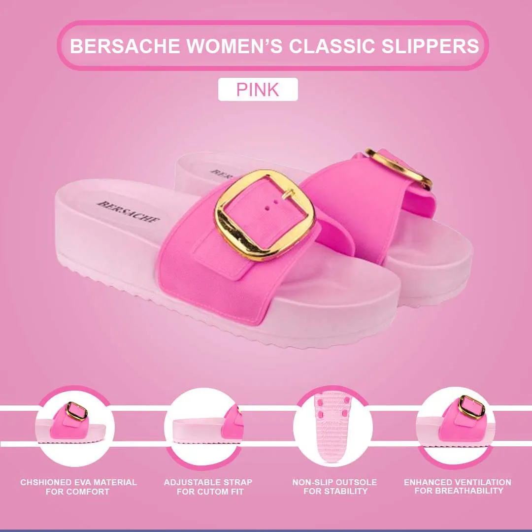 Bersache Extra Soft Classic Casual with  Regular wear with Ultra Soft & Flexibility Technology Flip Flop for Women's & Girl's (6180-Pink)