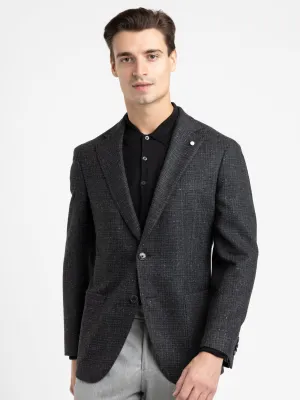 Black Wool-Silk Tweed Sport Jacket