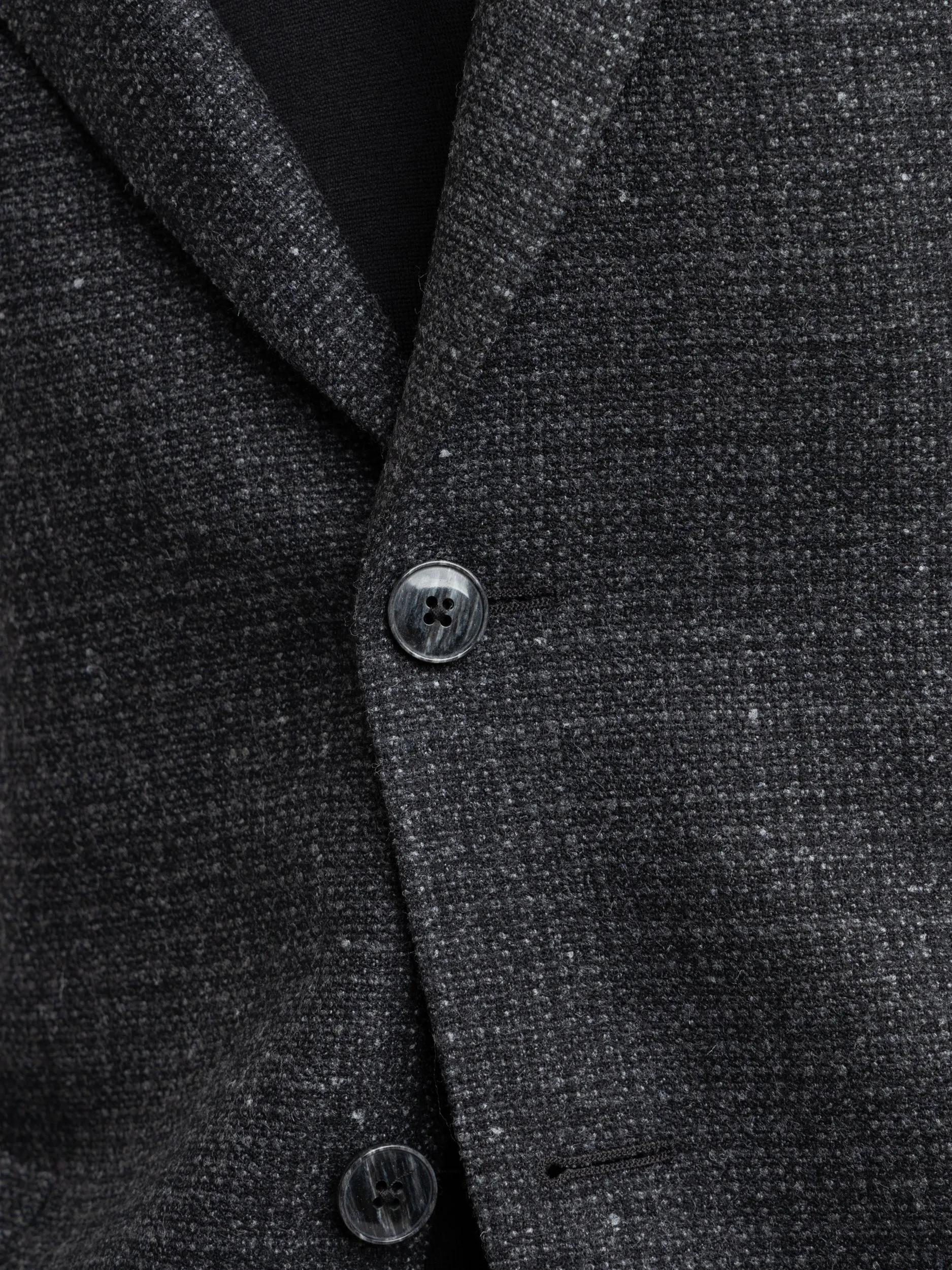 Black Wool-Silk Tweed Sport Jacket