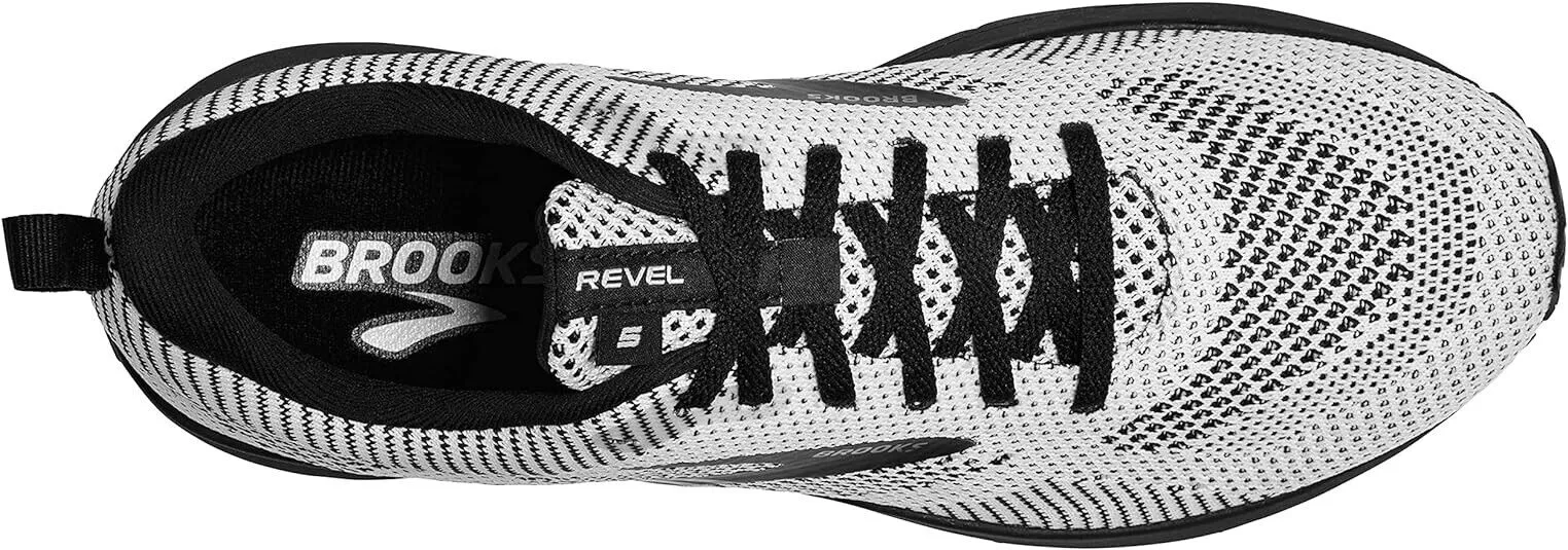 Brooks Revel 5 110374-1D-121 Men's Black/White Low Top Road Running Shoes RJ155