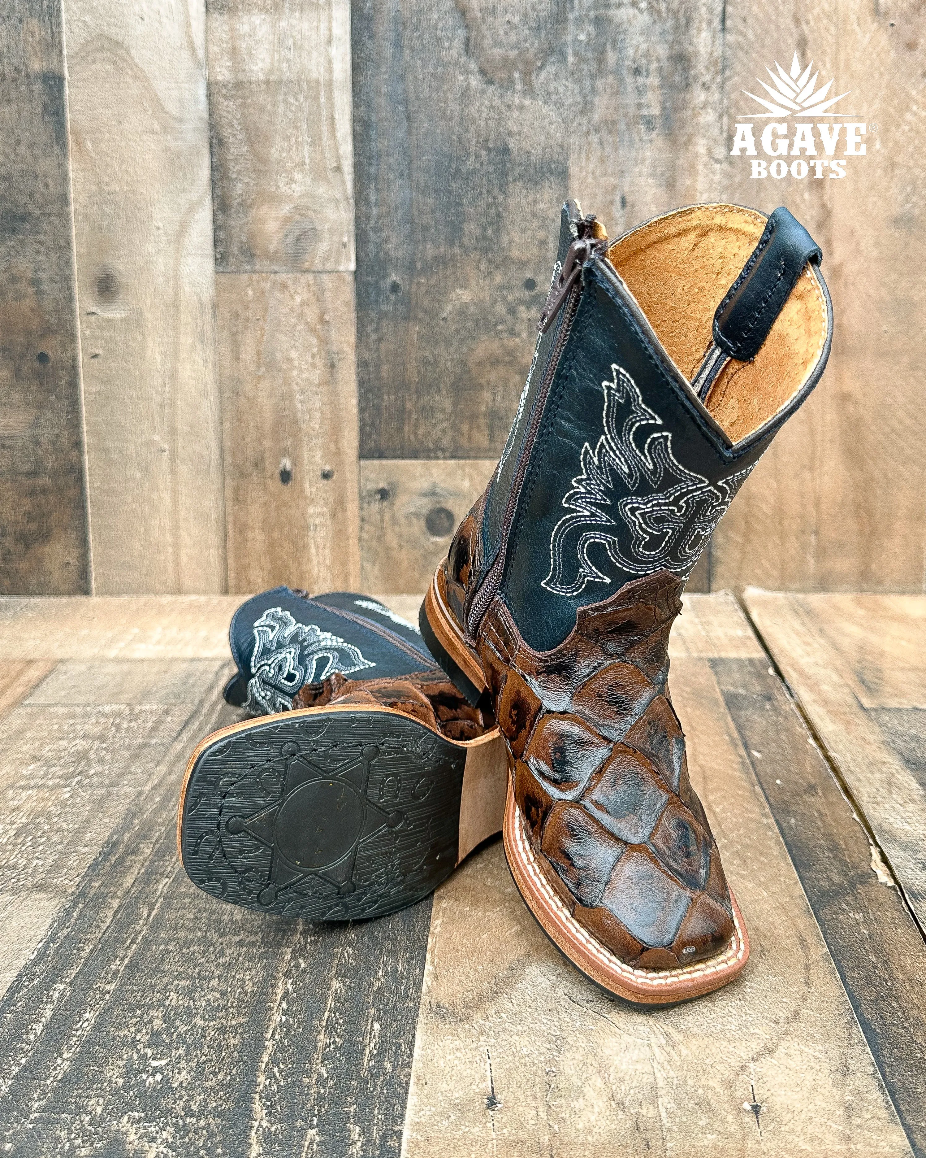 BROWN FISH | KIDS BOYS TODDLER WESTERN COWBOY BOOTS