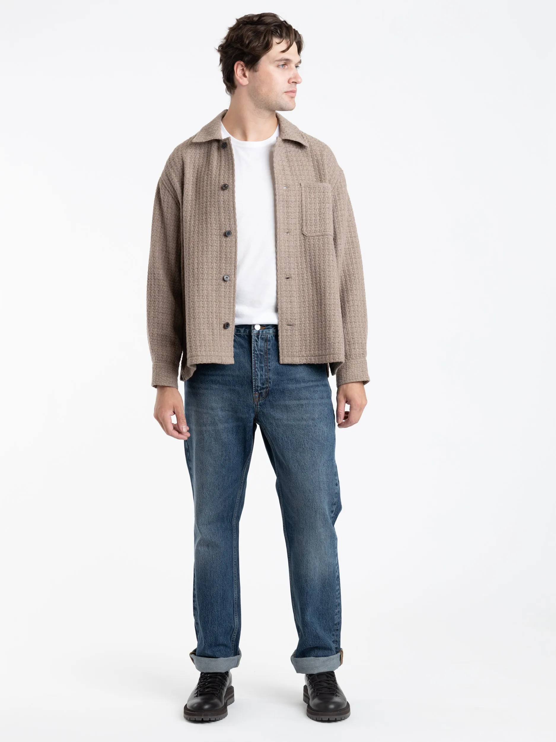 Brown Textured Shirt Jacket