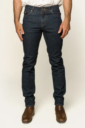 Burke Mens Tapered Slim Leg Jeans - Dark Blue