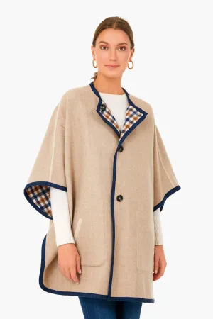 Camel Fieno Reversible Poncho