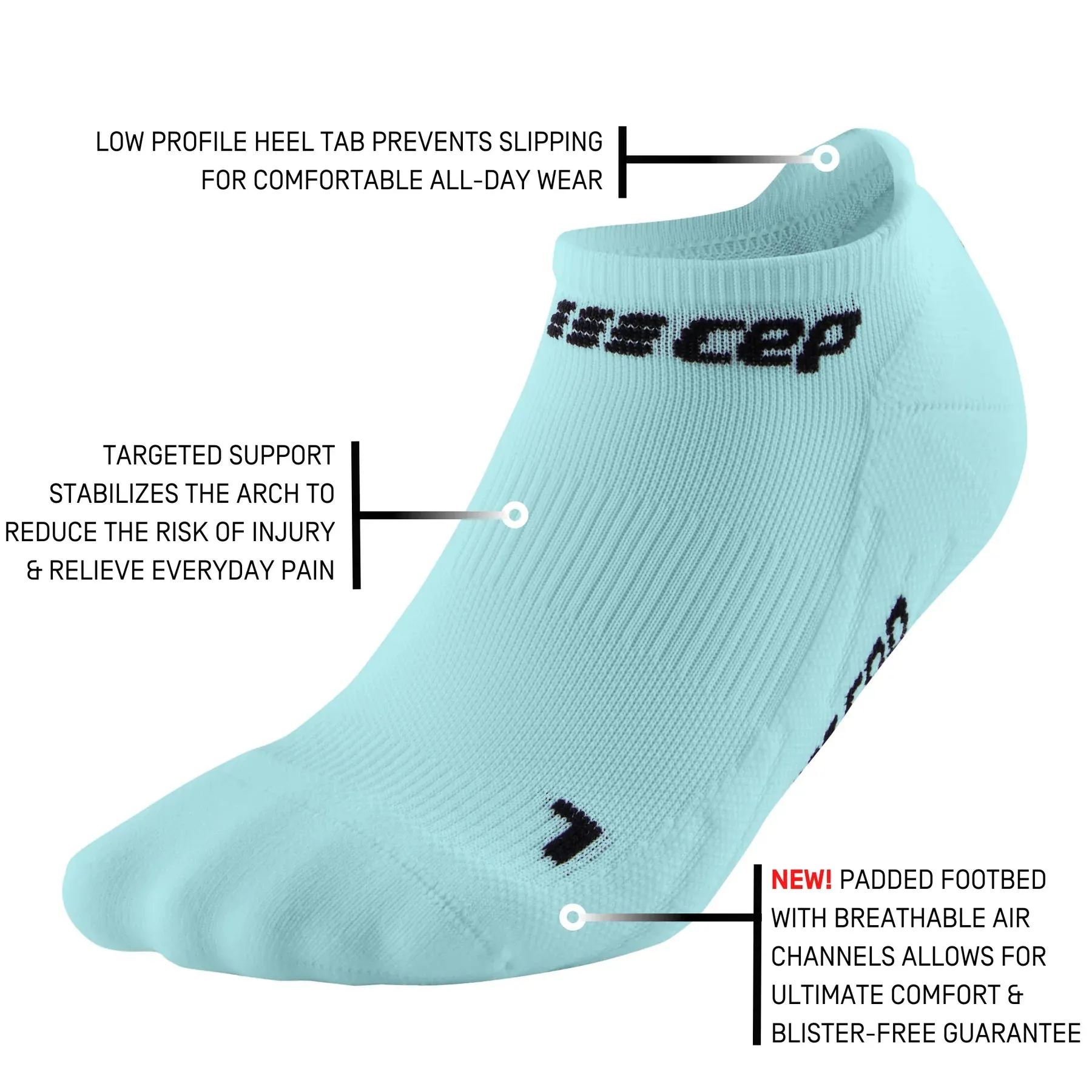 CEP | The Run No Show Socks 4.0 | Women's | Light Blue