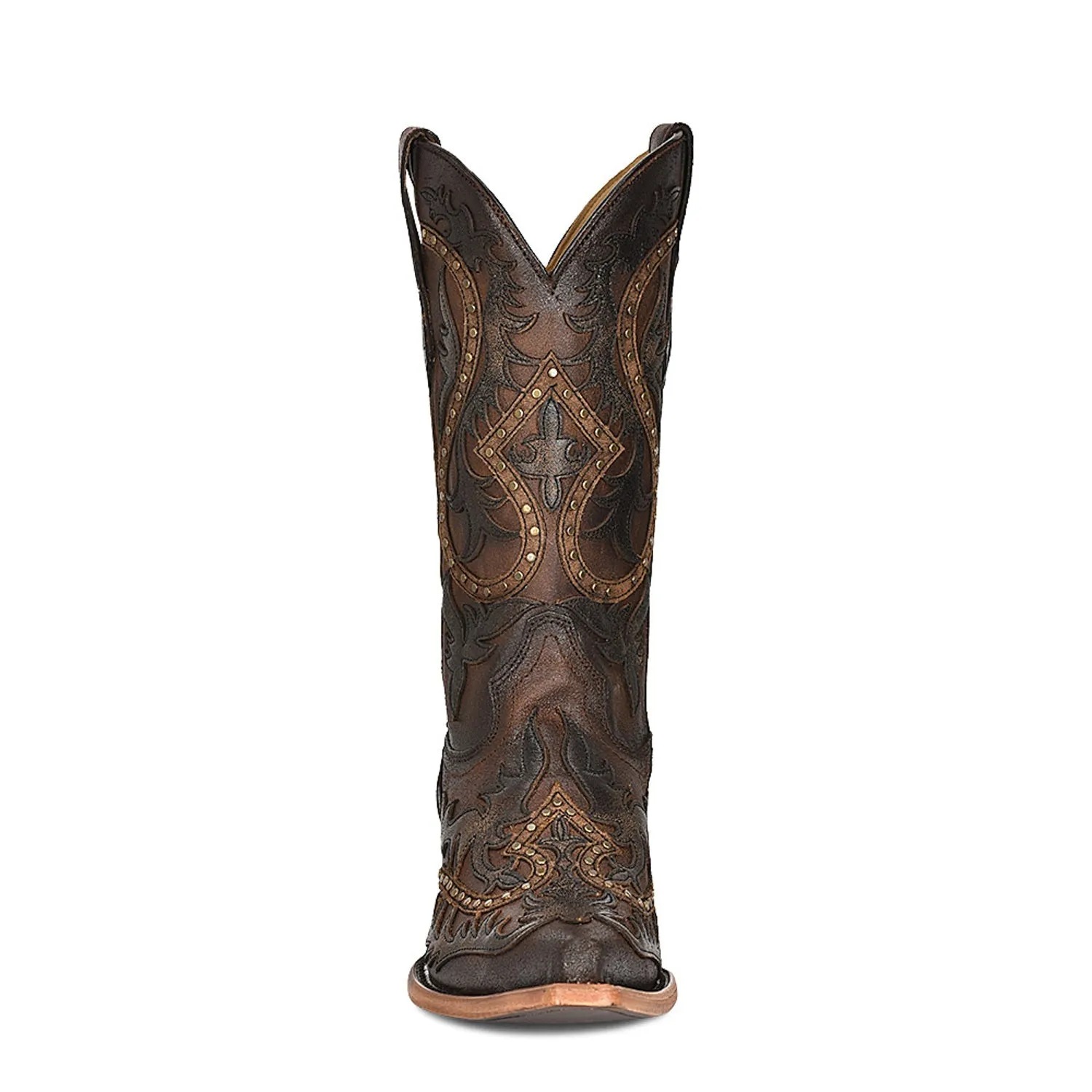 Corral Mens C3990 Brown Leather Overlay Cowboy Boots