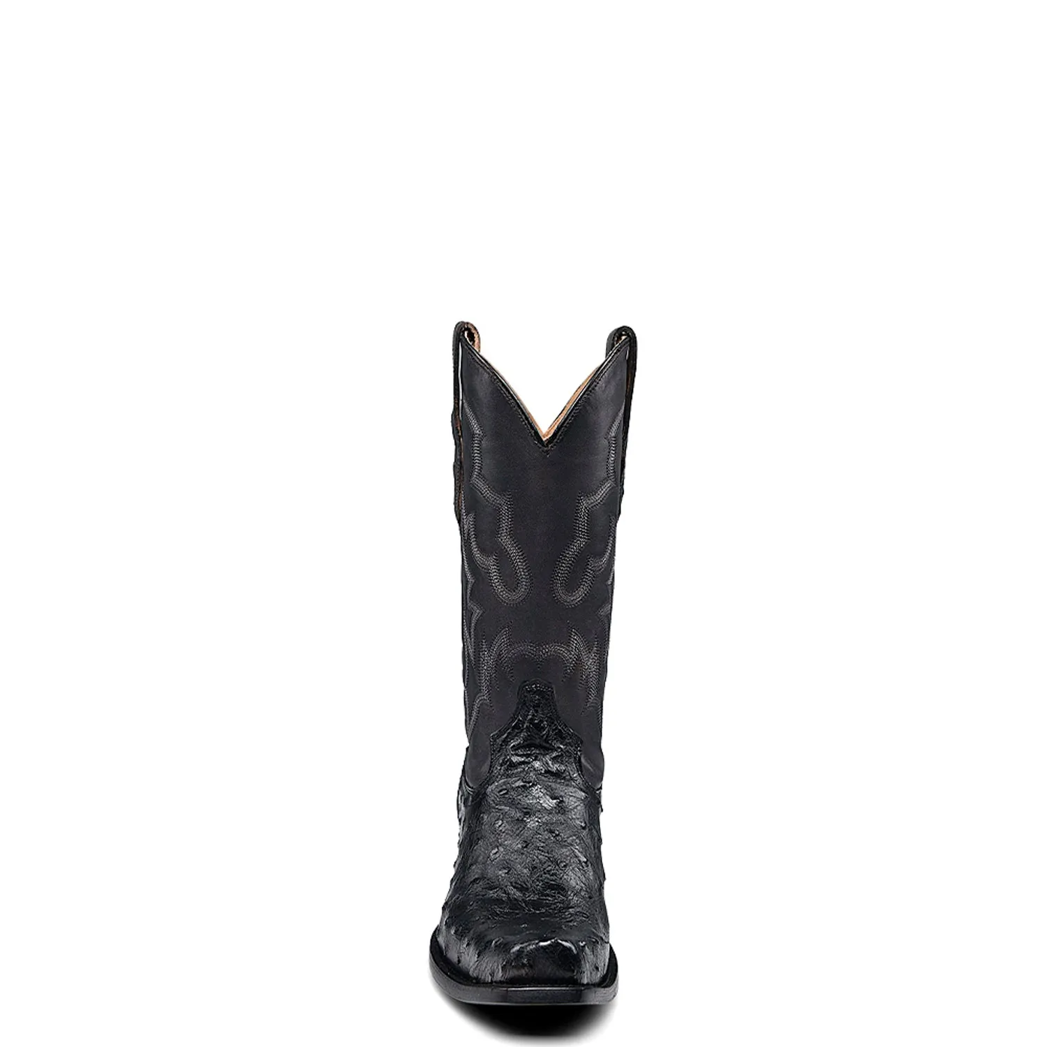 Corral Mens Embroidery Narrow Square Toe Black Ostrich 12in Cowboy Boots