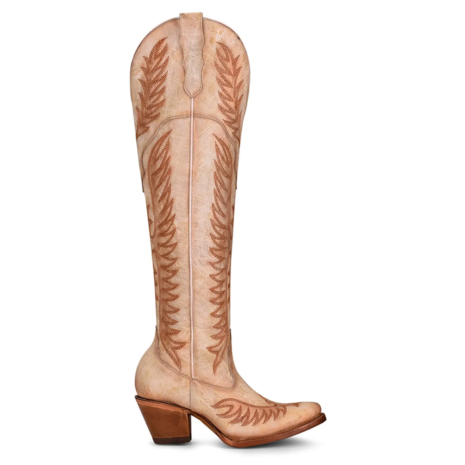 Corral Urban Womens Over-The-Knee Cowboy Boots Leather Beige