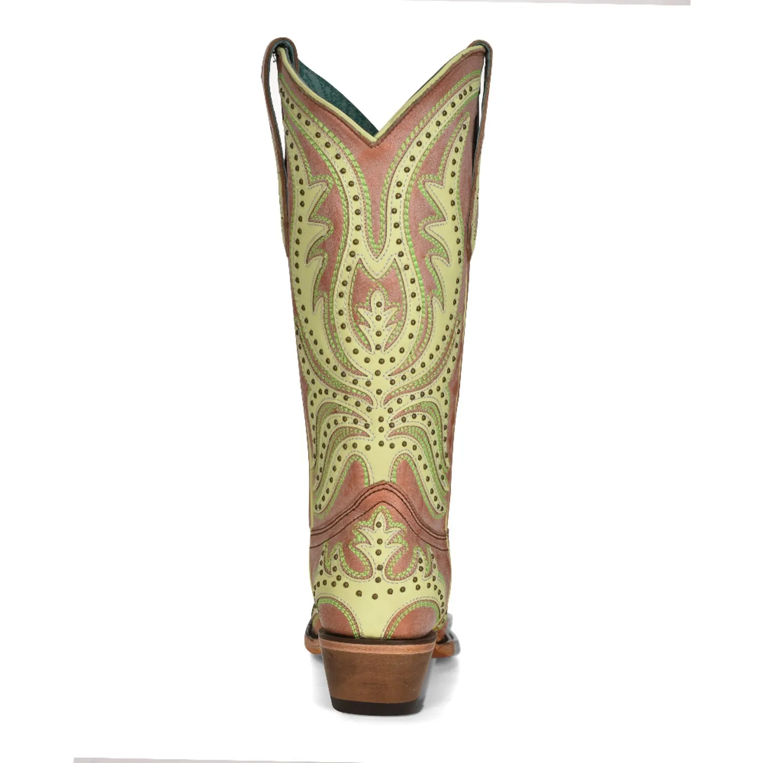 Corral Womens C3971 Neon Lime Green Leather Western Cowboy Boots