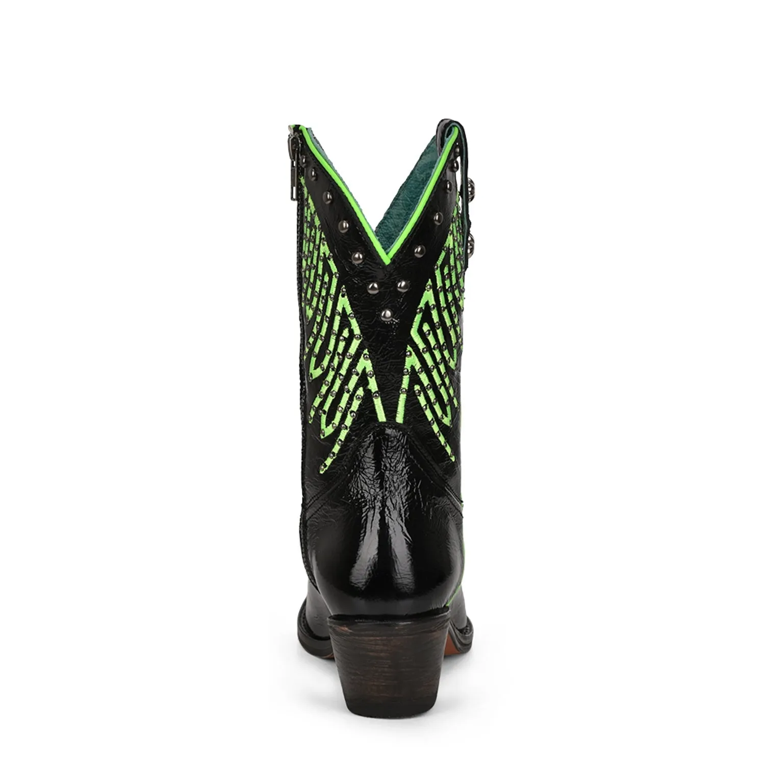 Corral Womens F1310 Neon/Black Leather Zipper Western Cowboy Boots