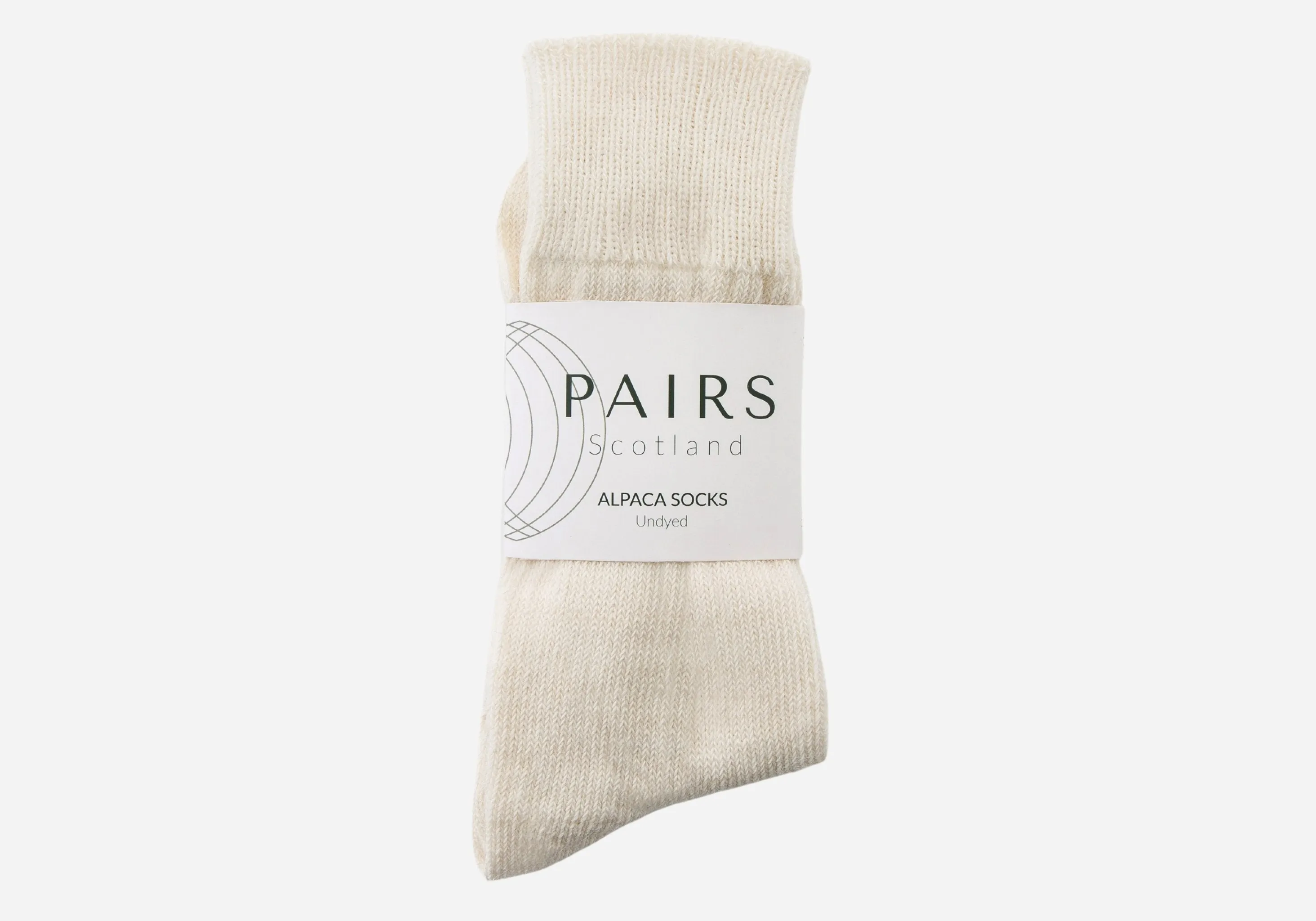 Cream White Alpaca Undyed Socks  - Made in Britain