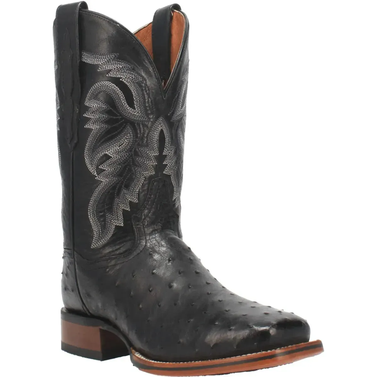 Dan Post Alamosa -Mens Ostrich Skin Leather Cowboy Boots