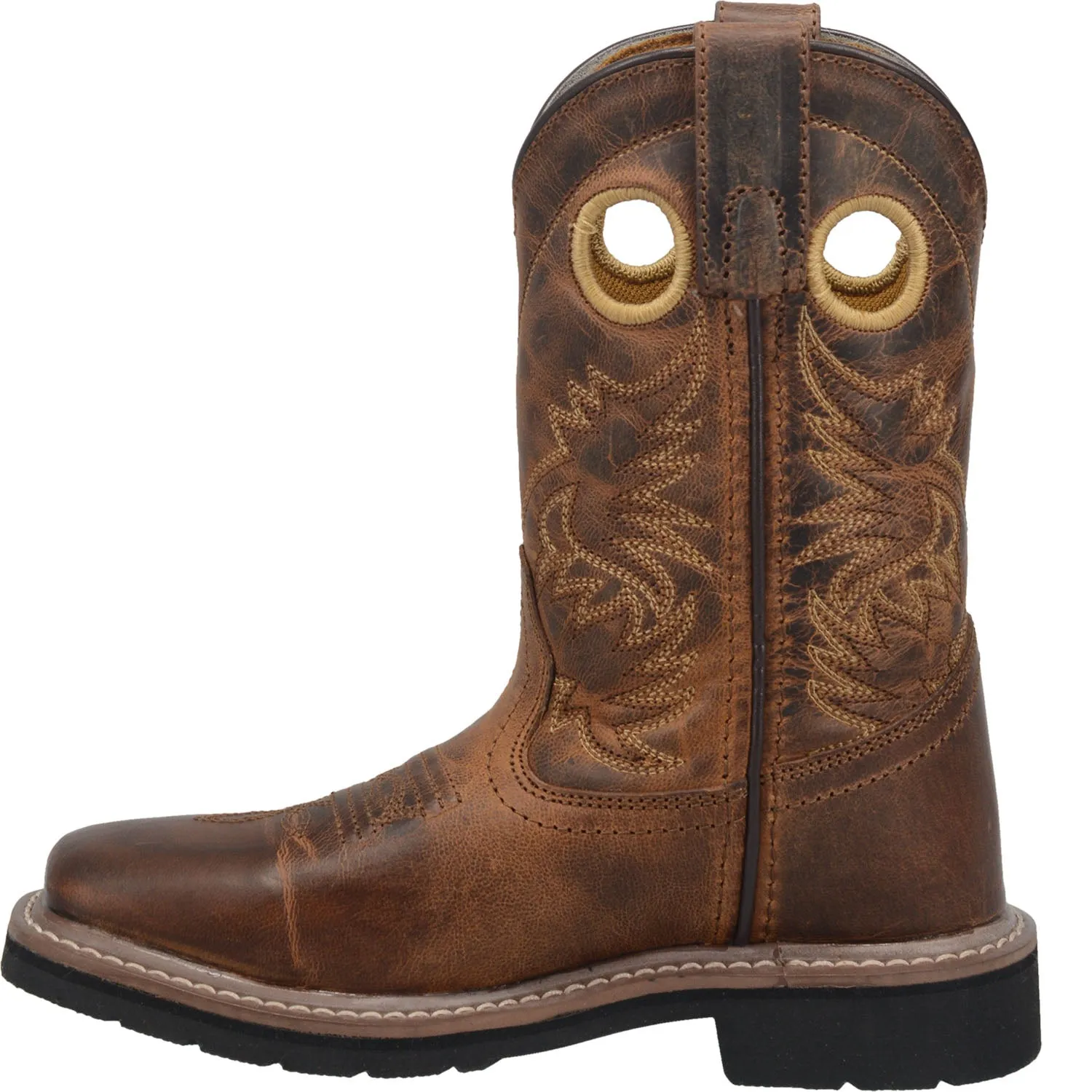 Dan Post Kids Boys Brown Amarillo 8in Square Toe Cowboy Boots Leather