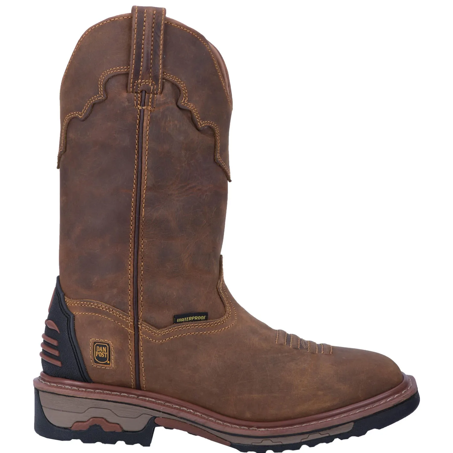 Dan Post Men's Tan Blayde Waterproof Round Toe Western Work Boots