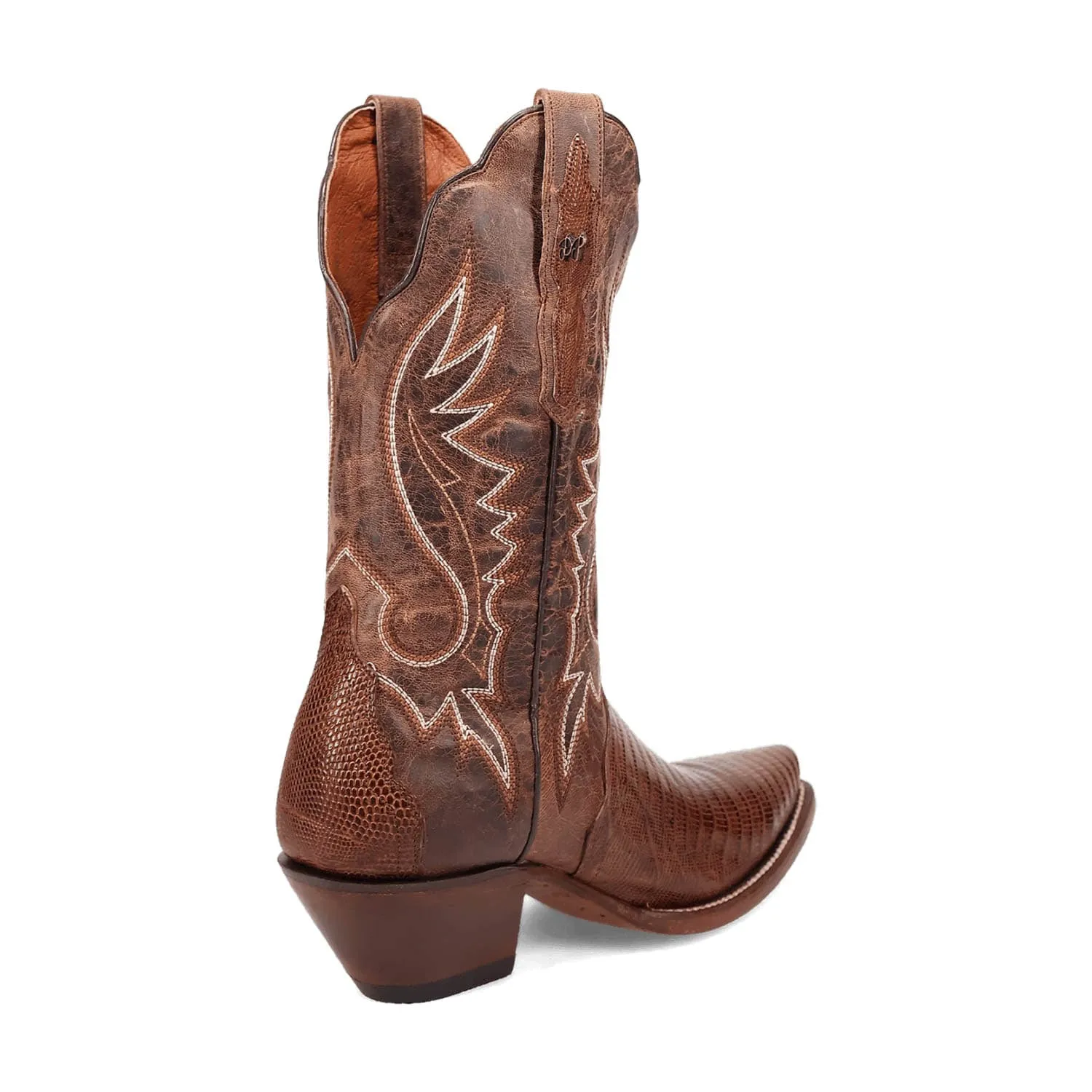 Dan Post Womens Celine Chocolate Lizard Cowboy Boots