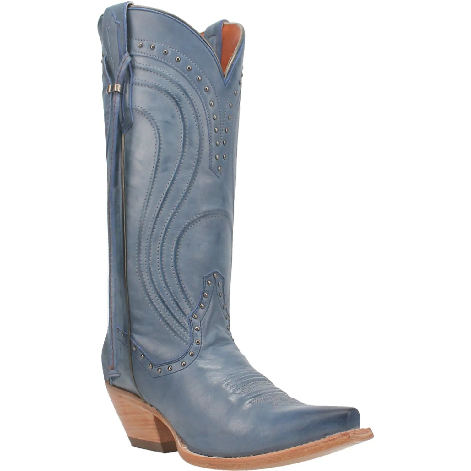 Dan Post Womens Donnah Blue Leather Cowboy Boots 9.5 M