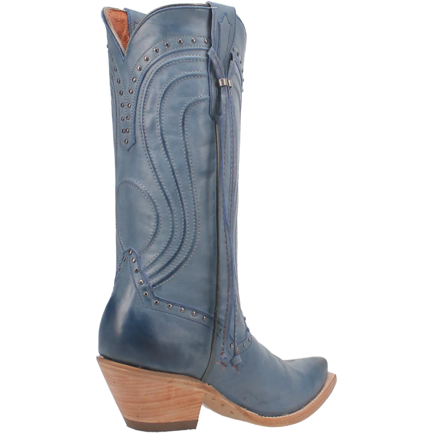 Dan Post Womens Donnah Blue Leather Cowboy Boots 9.5 M