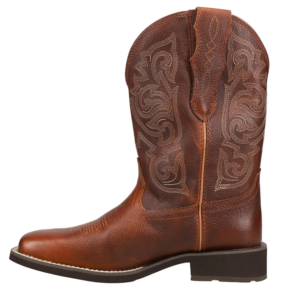 Delilah StretchFit Embroidery Square Toe Cowboy Boots