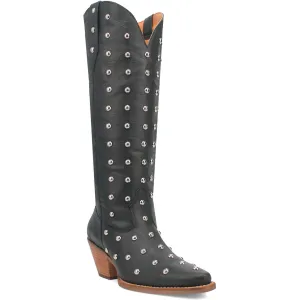 Dingo Women's Broadway Bunny Black Leather Snip Toe Boot DI155