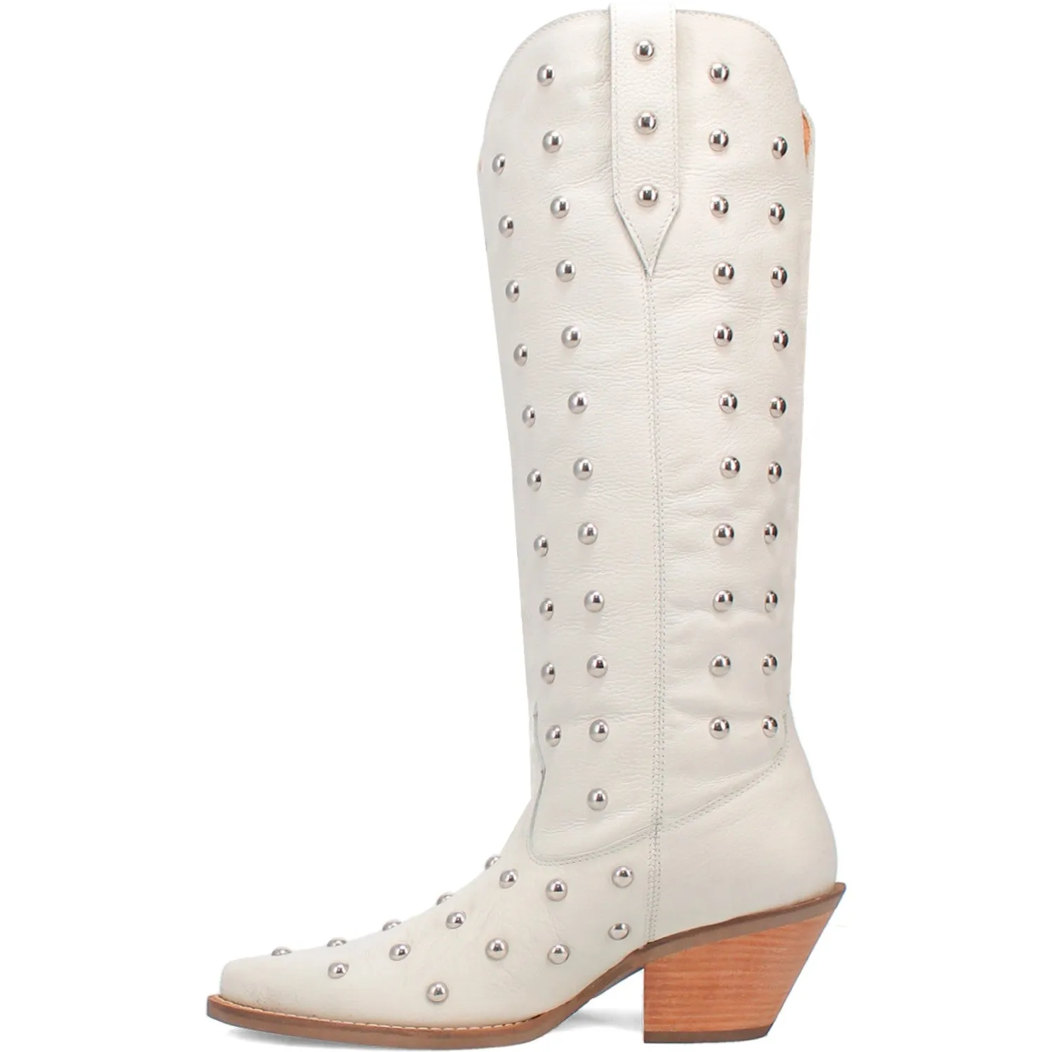 Dingo Women's Broadway Bunny White Leather Snip Toe Boot DI155