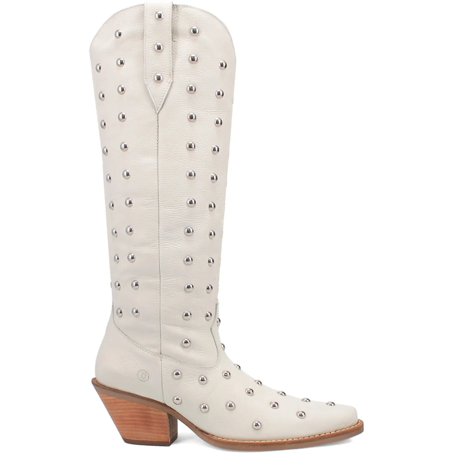 Dingo Women's Broadway Bunny White Leather Snip Toe Boot DI155