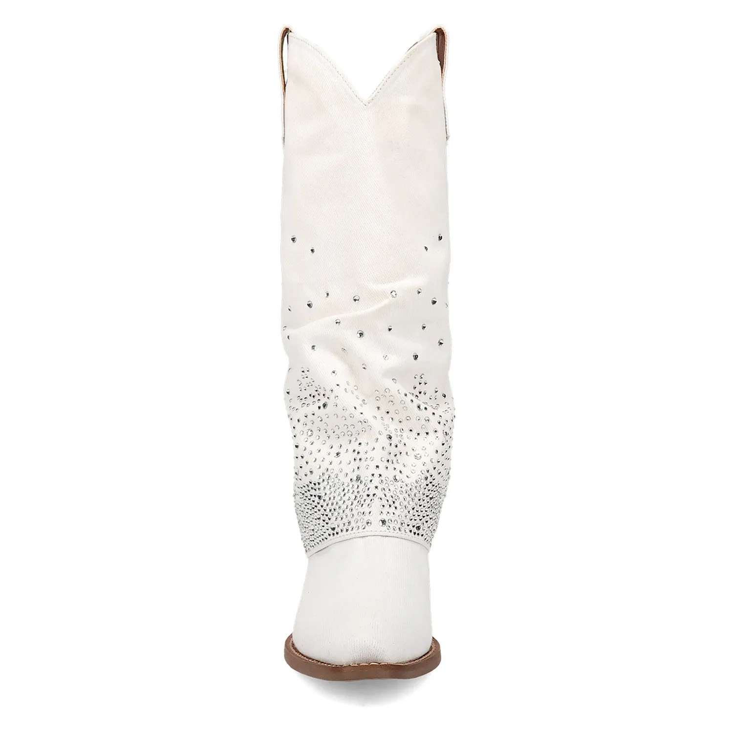 Dingo Women's Eye Candy White Denim Snip Toe Boot DI177