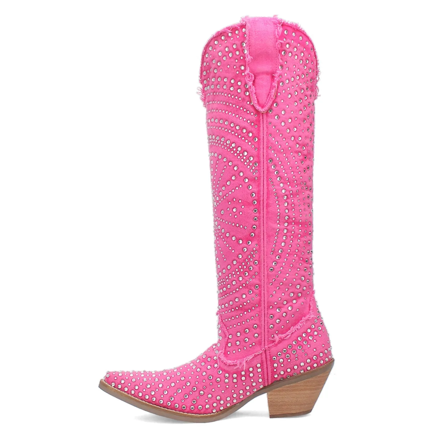 Dingo Womens Honkytonk Honey Pink Denim Cowboy Boots