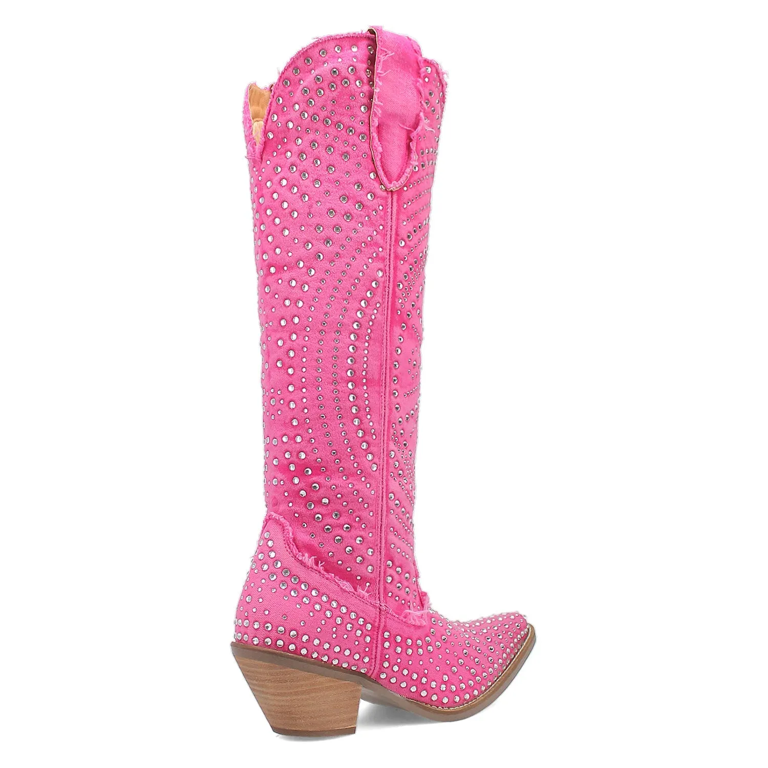 Dingo Womens Honkytonk Honey Pink Denim Cowboy Boots