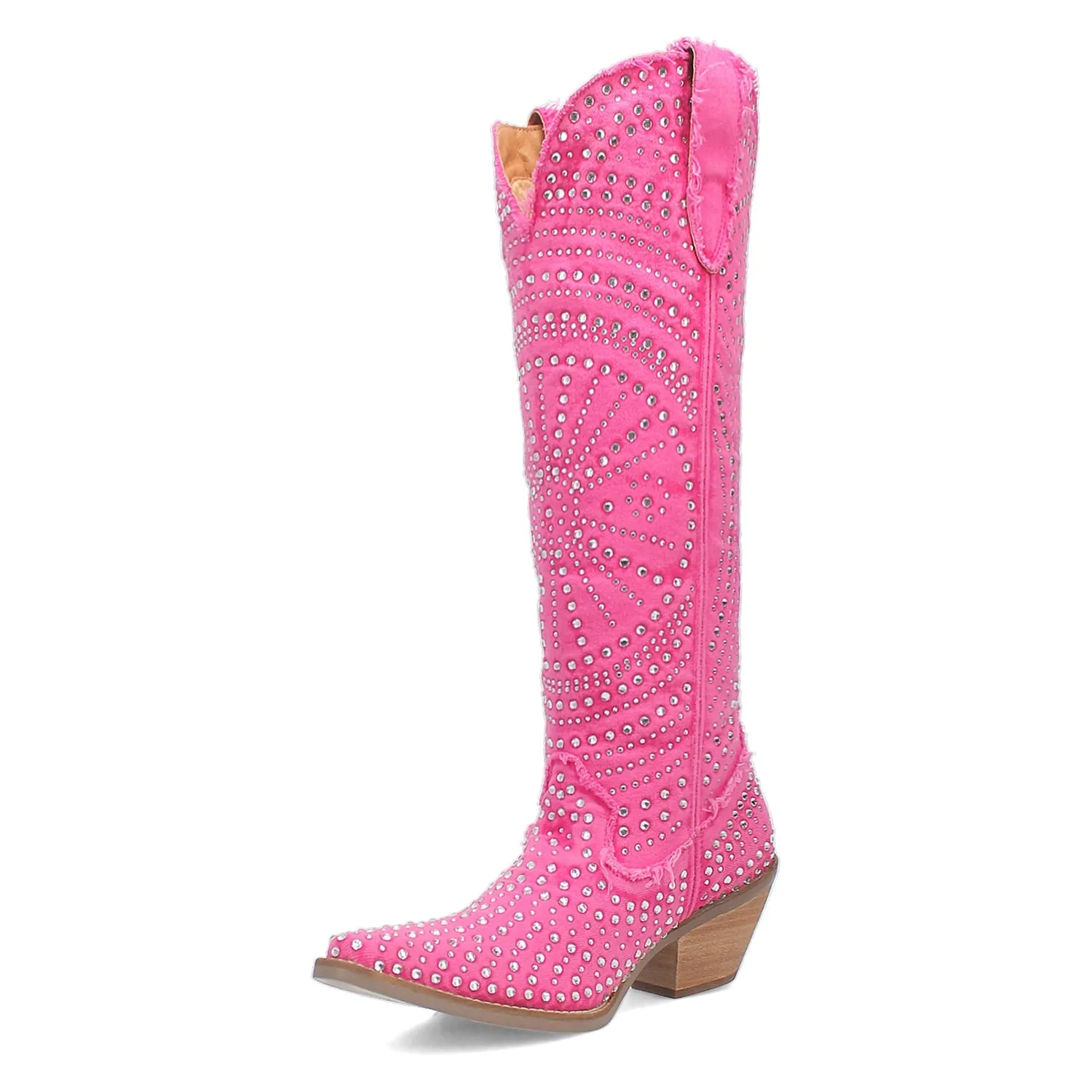 Dingo Womens Honkytonk Honey Pink Denim Cowboy Boots