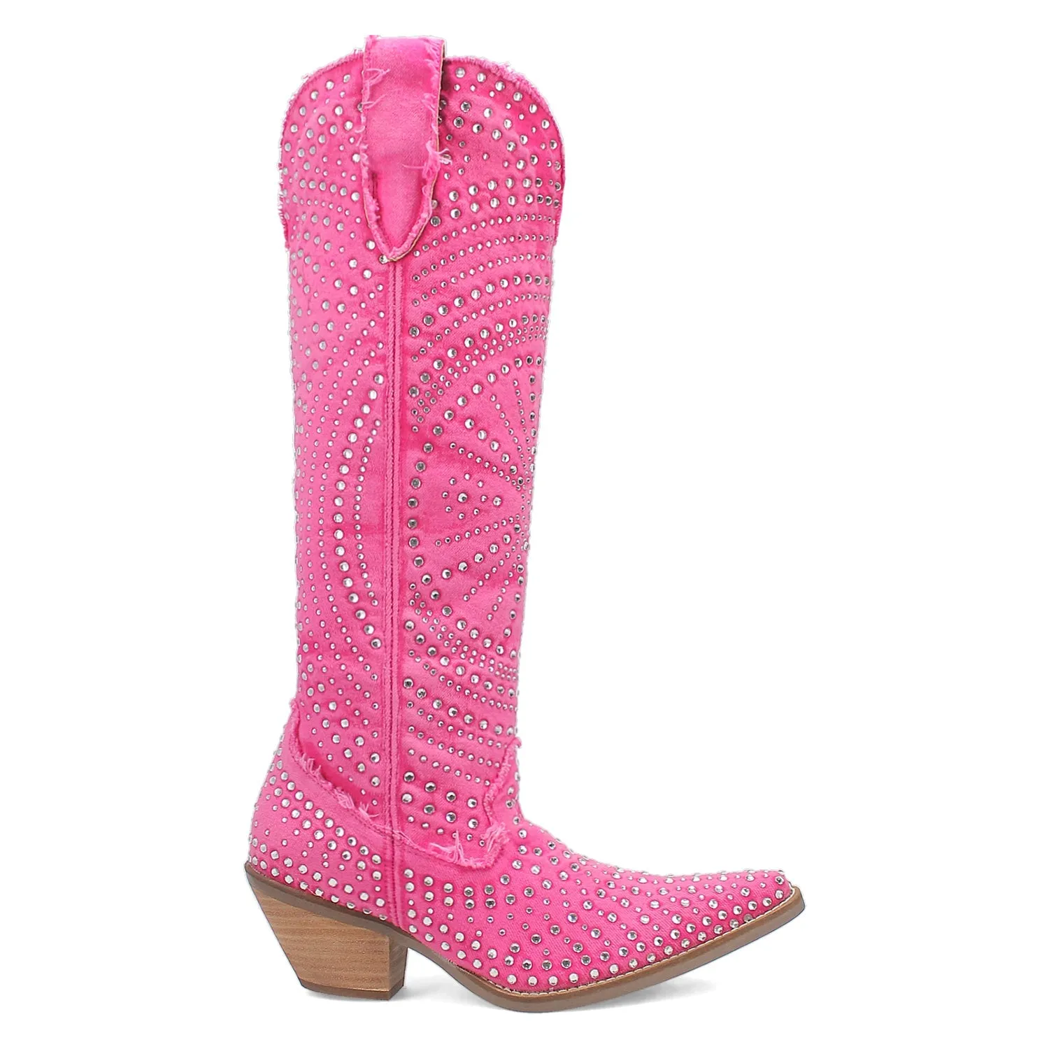 Dingo Womens Honkytonk Honey Pink Denim Cowboy Boots