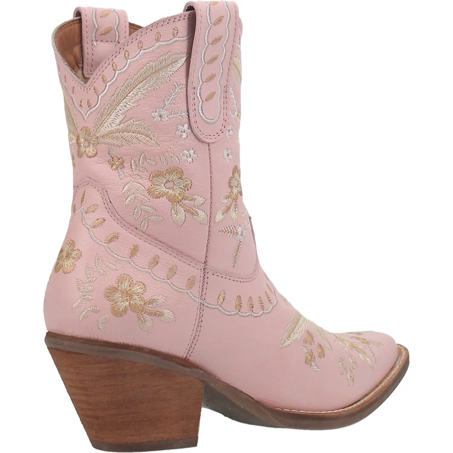 Dingo Womens Primrose Bootie Cowboy Boots Leather Pink