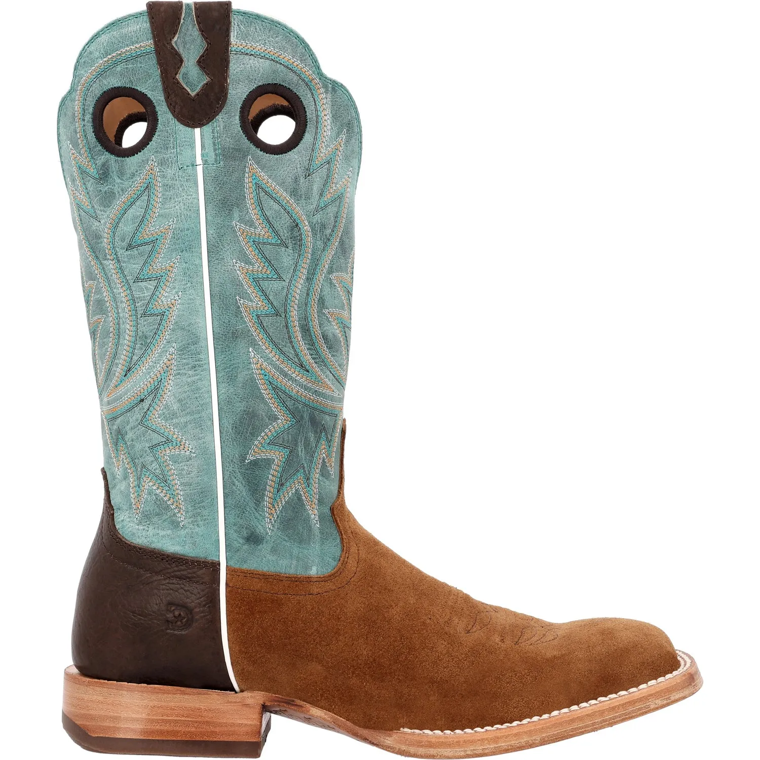 Durango Mens PRCA Western Whiskey Tobacca/Aqua Bullhide Cowboy Boots